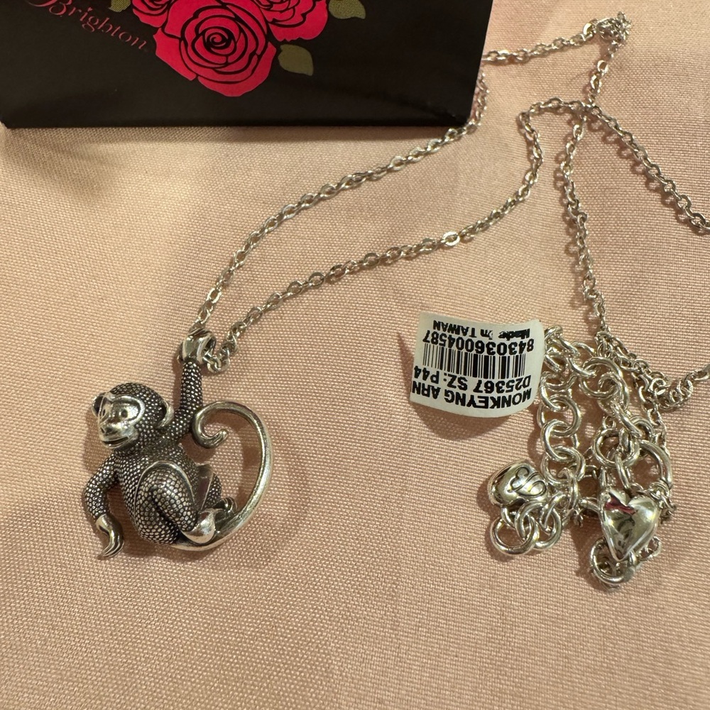Brighton Silver Monkey Charm Necklace